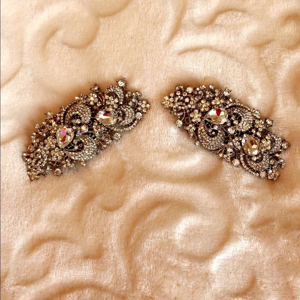 Beautiful hair clips with crystal stones